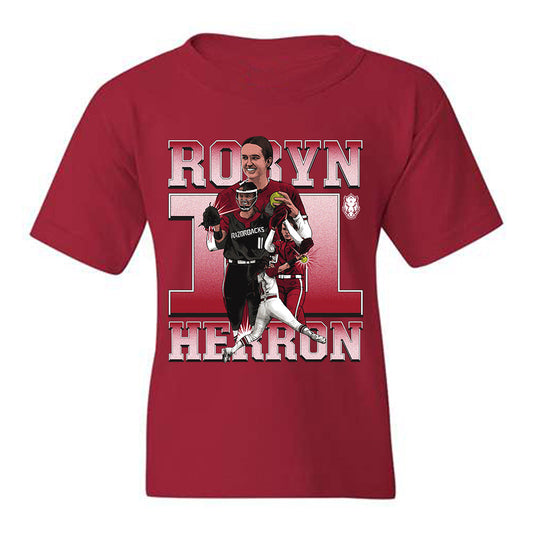 Arkansas - NCAA Softball : Robyn Herron - Player Collage Youth T-Shirt