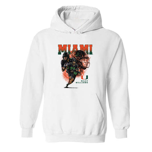 Miami - NCAA Football : Riley Williams - Player Collage Hooded Sweatshirt