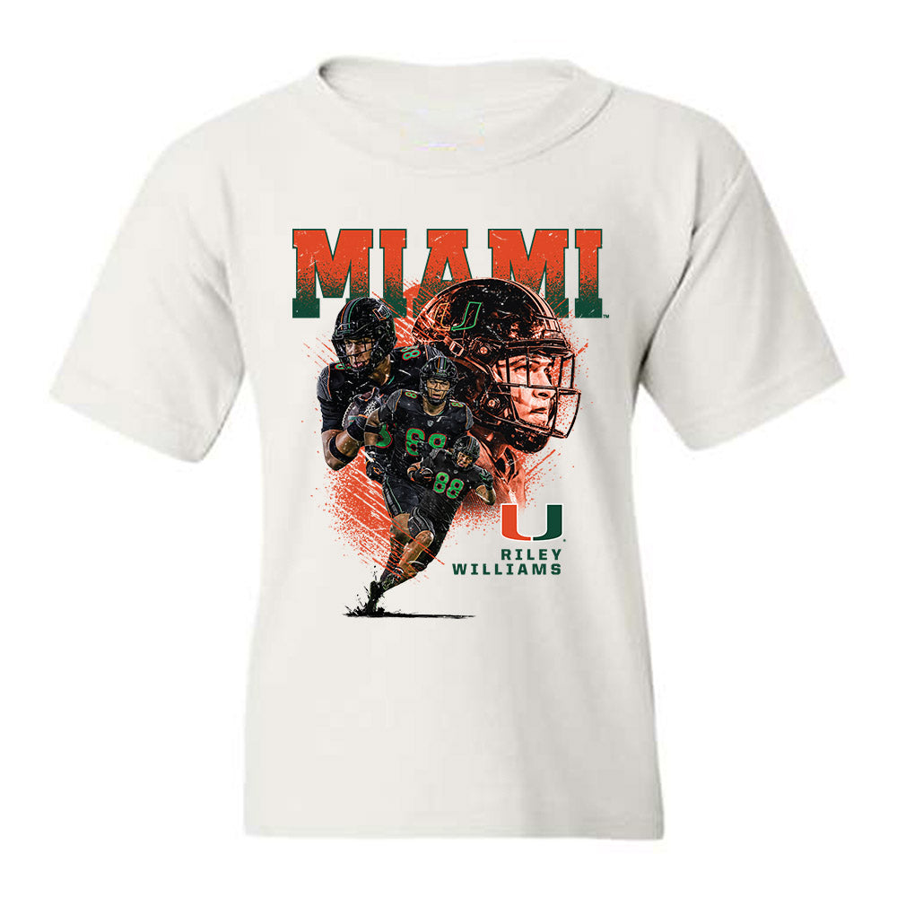 Miami - NCAA Football : Riley Williams - Player Collage Youth T-Shirt