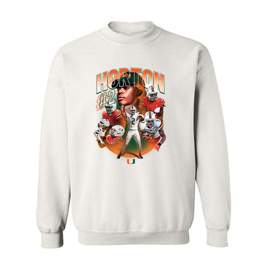 Miami - NCAA Football : Isaiah Horton - Player Collage Crewneck Sweatshirt