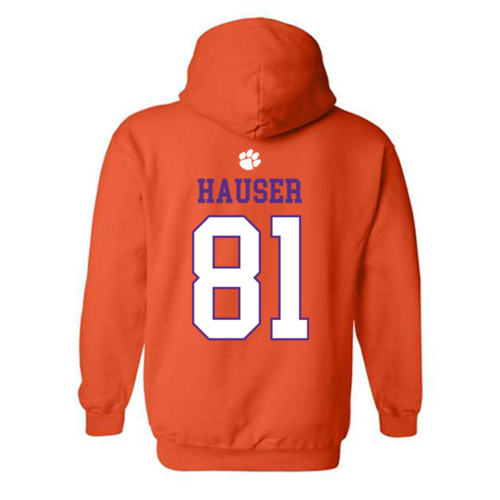 Clemson - NCAA Football : Nolan Hauser - Classic Shersey Hooded Sweatshirt-1