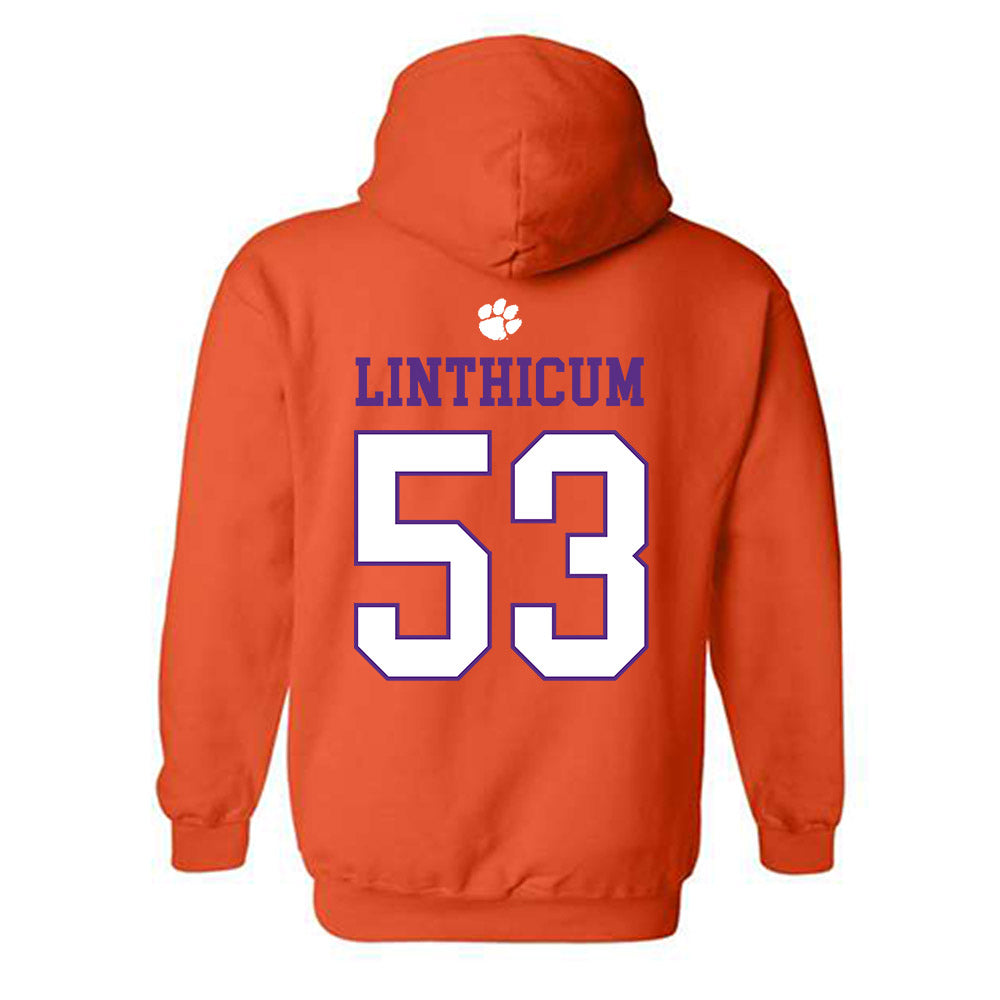 Clemson - NCAA Football : Ryan Linthicum - Classic Shersey Hooded Sweatshirt-1