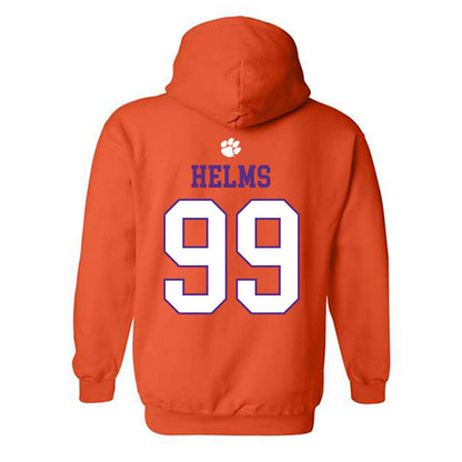 Clemson - NCAA Football : Hunter Helms - Classic Shersey Hooded Sweatshirt-1