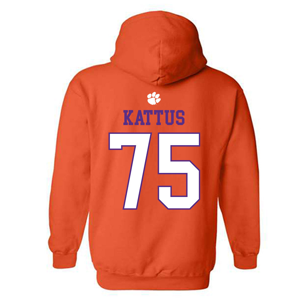 Clemson - NCAA Football : Tucker Kattus - Classic Shersey Hooded Sweatshirt-1