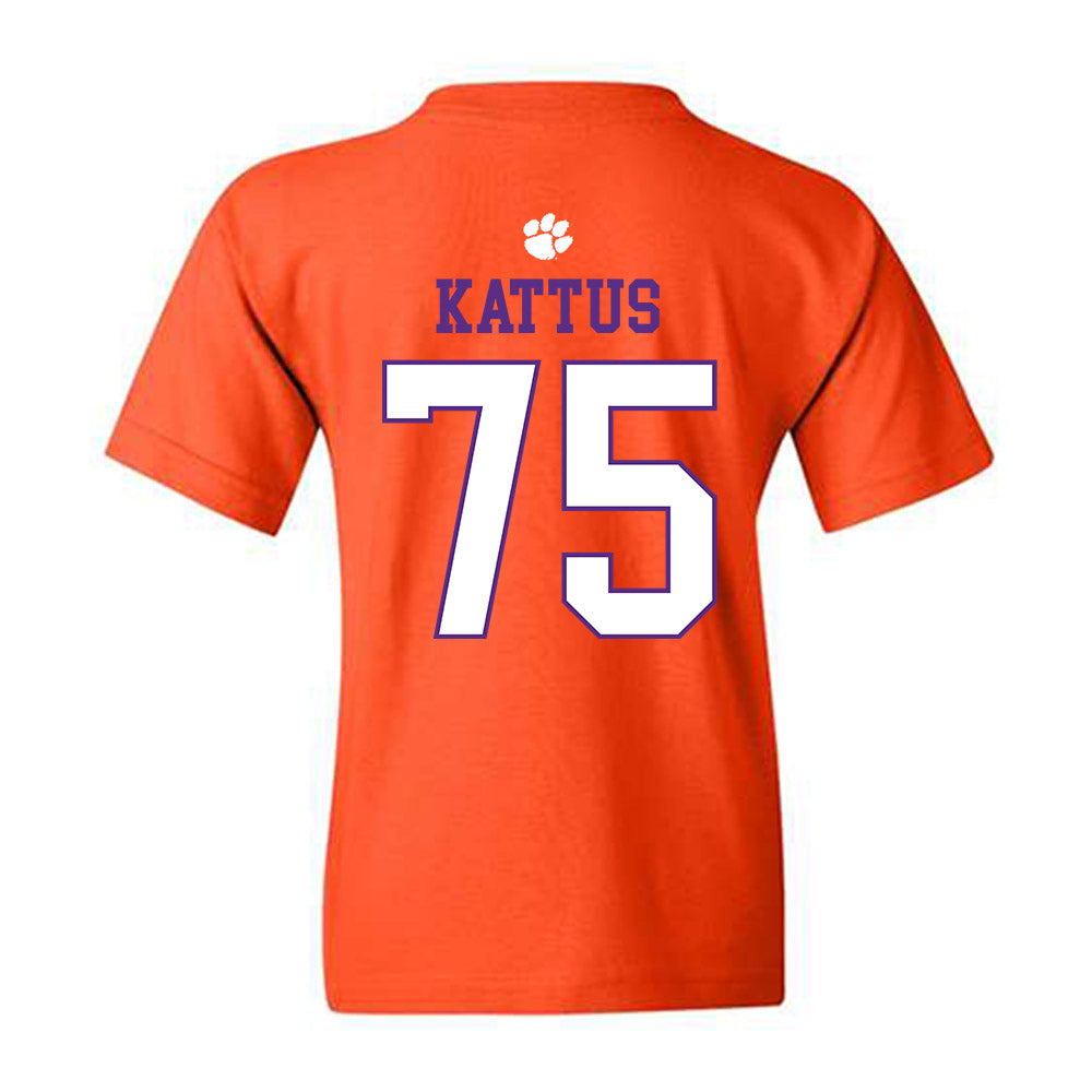 Clemson - NCAA Football : Tucker Kattus - Classic Shersey Youth T-Shirt-1