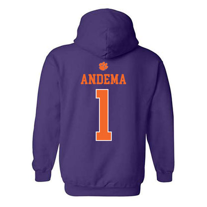 Clemson - NCAA Men's Soccer : Joseph Andema - Classic Shersey Hooded Sweatshirt-1