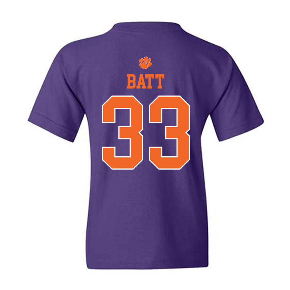 Clemson - NCAA Football : Griffin Batt - Classic Shersey Youth T-Shirt-1
