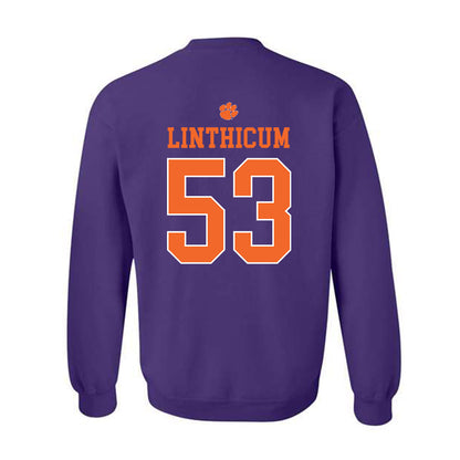 Clemson - NCAA Football : Ryan Linthicum - Classic Shersey Crewneck Sweatshirt-1