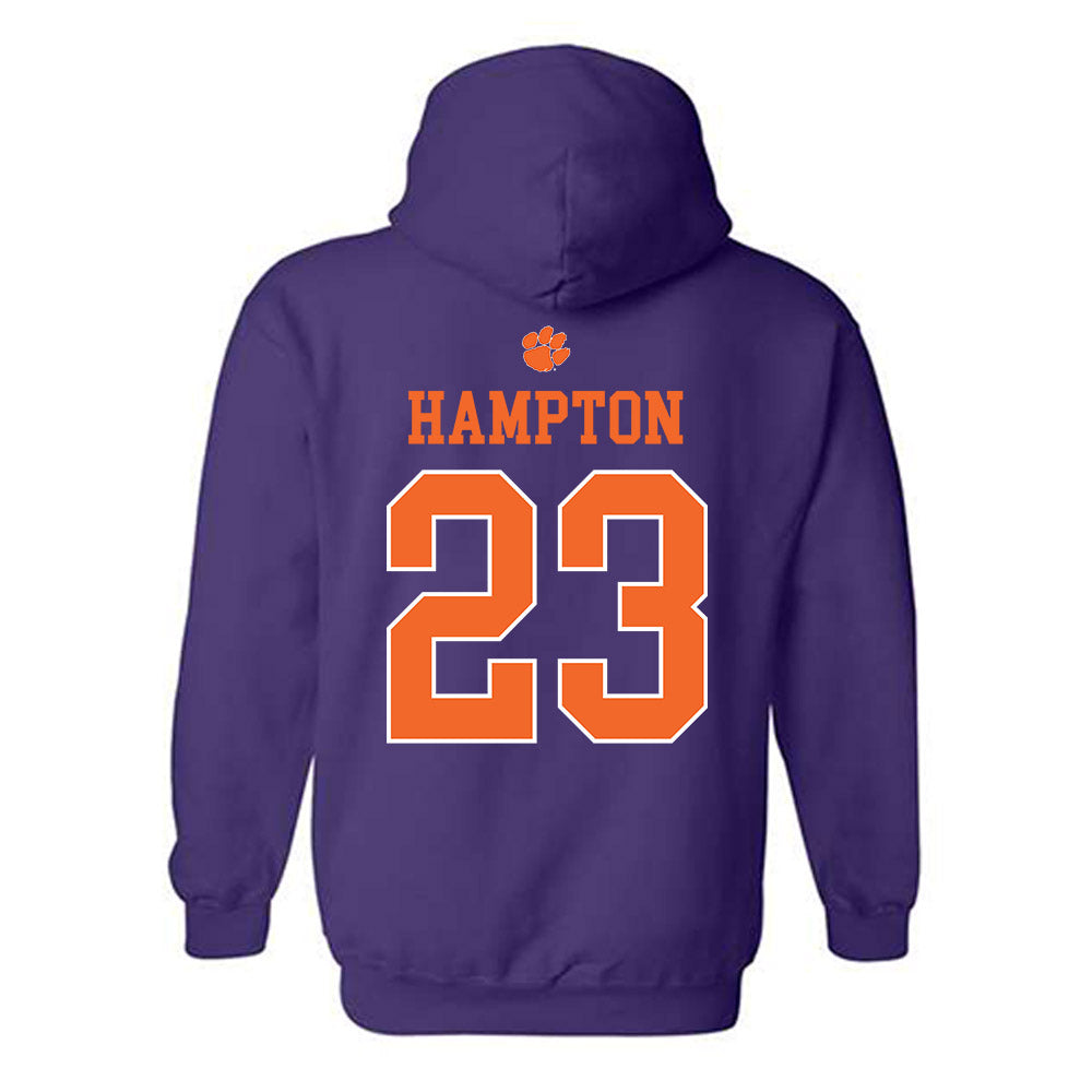 Clemson - NCAA Football : Ashton Hampton - Classic Shersey Hooded Sweatshirt-1