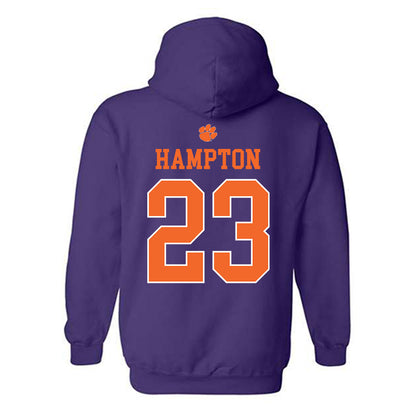Clemson - NCAA Football : Ashton Hampton - Classic Shersey Hooded Sweatshirt-1
