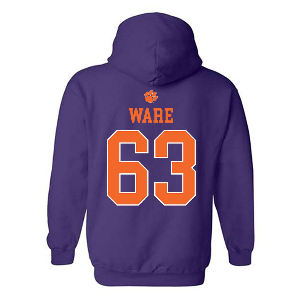 Clemson - NCAA Football : Easton Ware - Classic Shersey Hooded Sweatshirt-1
