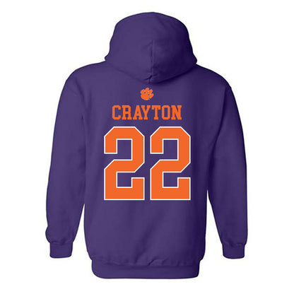 Clemson - NCAA Football : Dee Crayton - Classic Shersey Hooded Sweatshirt-1
