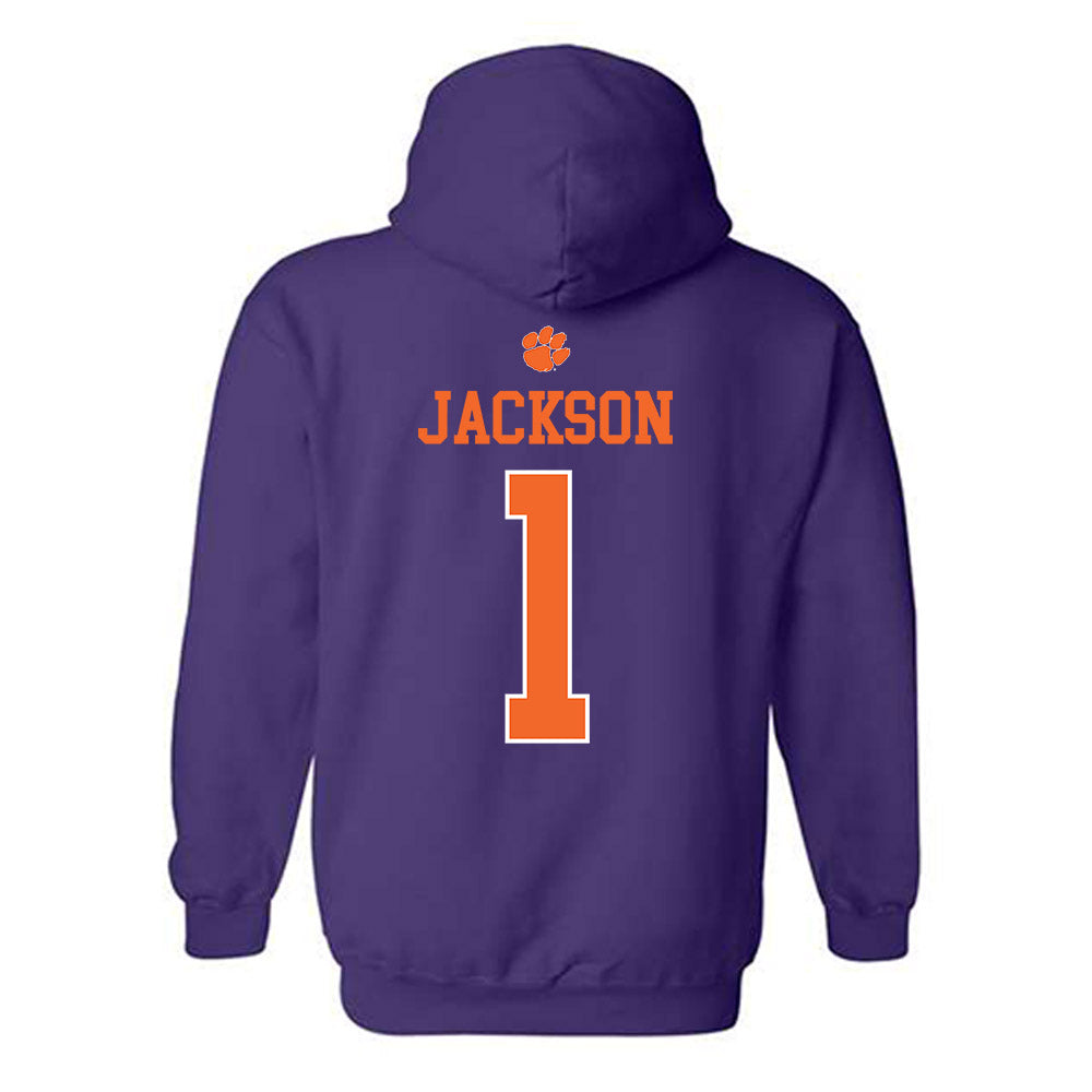 Clemson - NCAA Women's Basketball : Amaia Jackson - Classic Shersey Hooded Sweatshirt-1