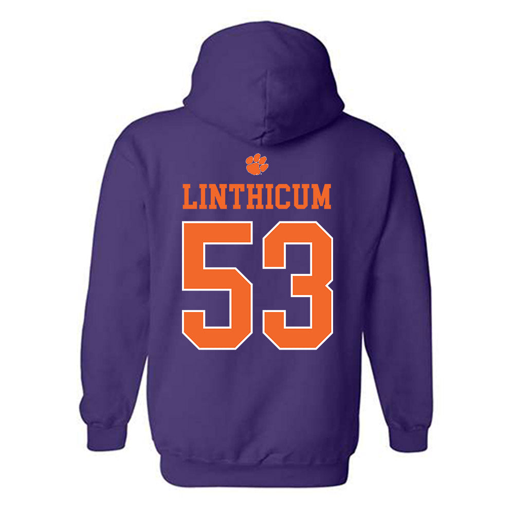 Clemson - NCAA Football : Ryan Linthicum - Classic Shersey Hooded Sweatshirt-1