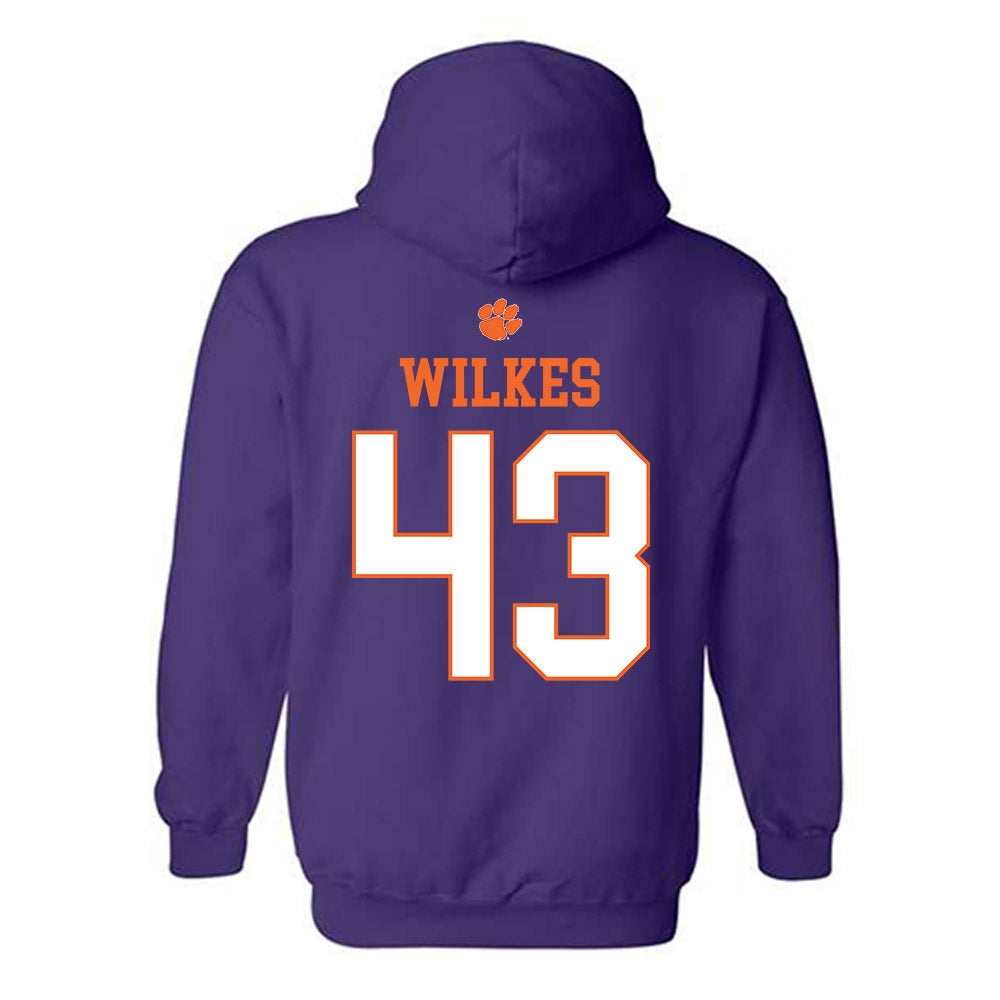Clemson - NCAA Football : Billy Wilkes - Classic Shersey Hooded Sweatshirt-1