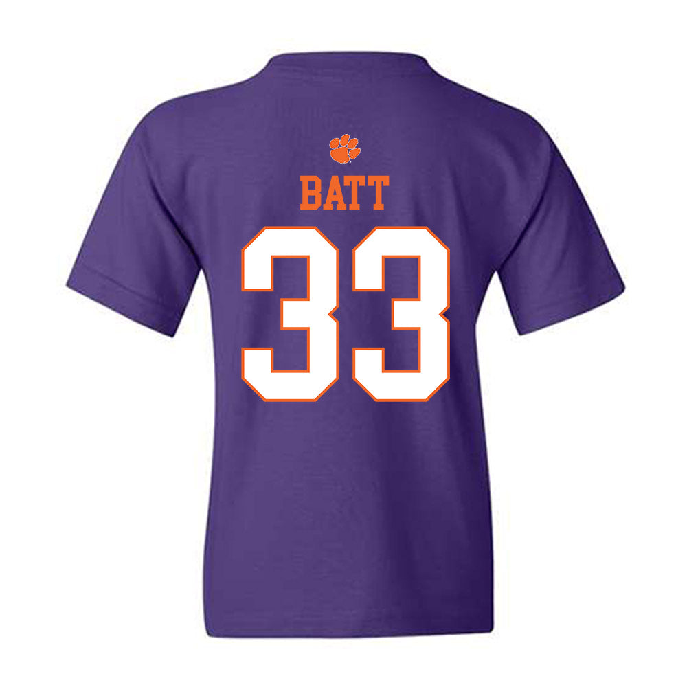 Clemson - NCAA Football : Griffin Batt - Classic Shersey Youth T-Shirt-1