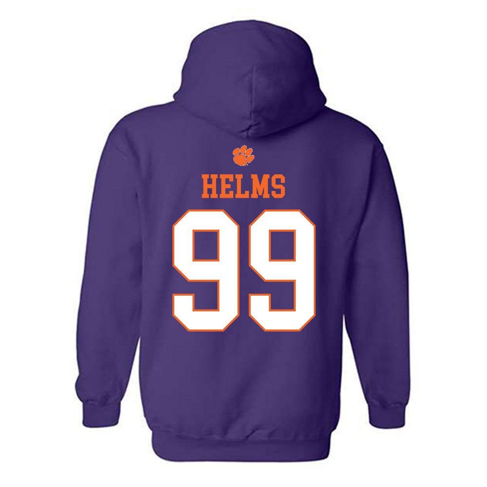 Clemson - NCAA Football : Hunter Helms - Classic Shersey Hooded Sweatshirt-1