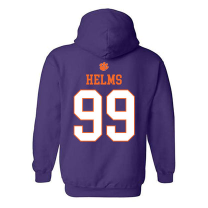 Clemson - NCAA Football : Hunter Helms - Classic Shersey Hooded Sweatshirt-1
