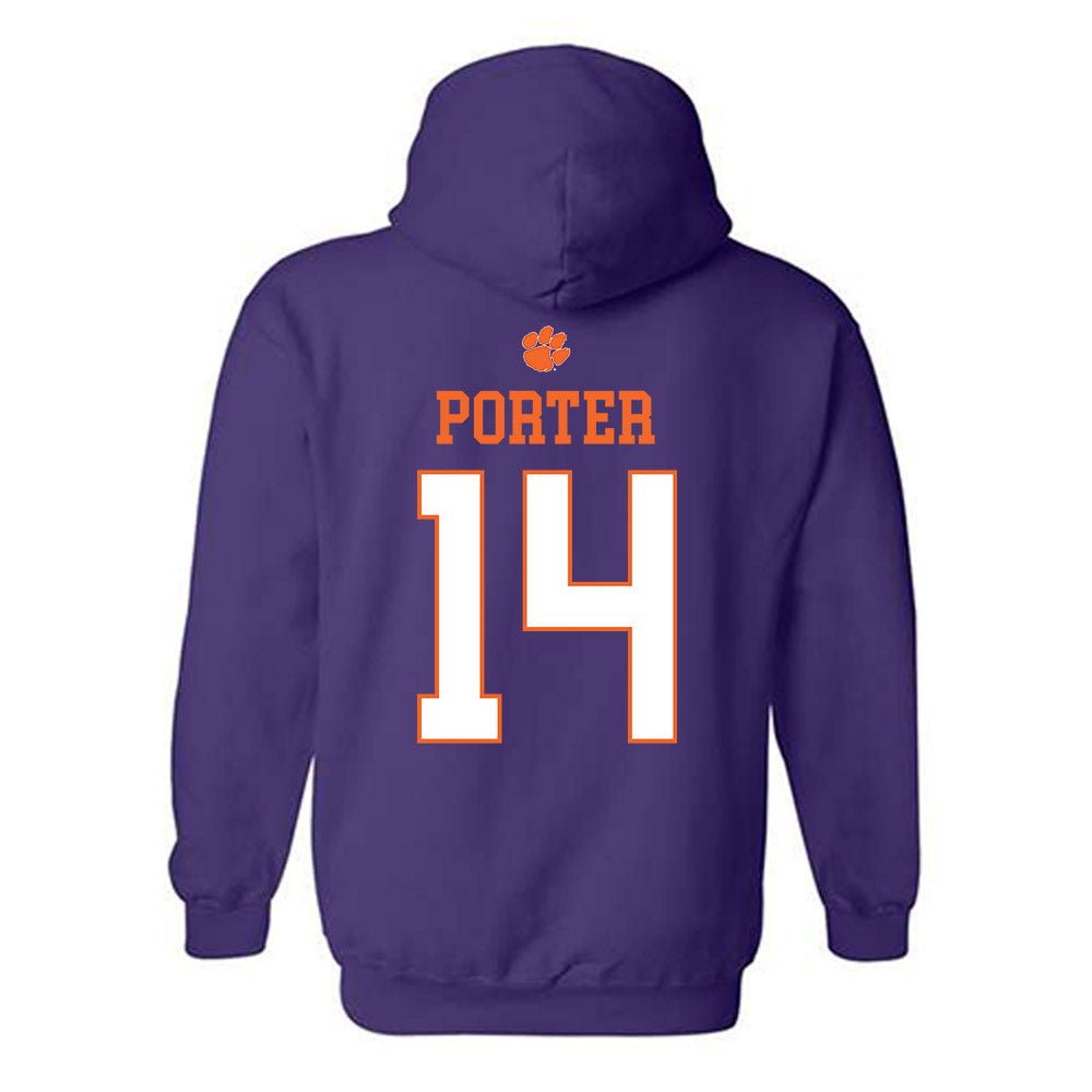 Clemson - NCAA Women's Basketball : Addie Porter - Classic Shersey Hooded Sweatshirt-1