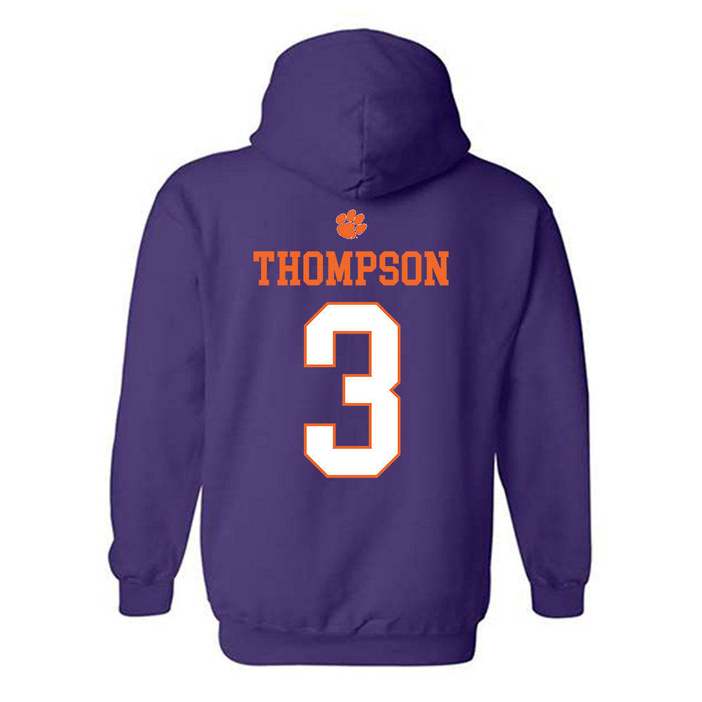 Clemson - NCAA Men's Basketball : Chase Thompson - Classic Shersey Hooded Sweatshirt-1