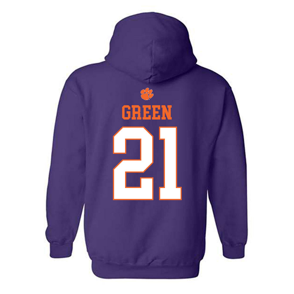 Clemson - NCAA Football : Jarvis Green - Classic Shersey Hooded Sweatshirt-1