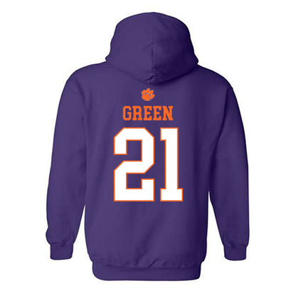 Clemson - NCAA Football : Jarvis Green - Classic Shersey Hooded Sweatshirt-1