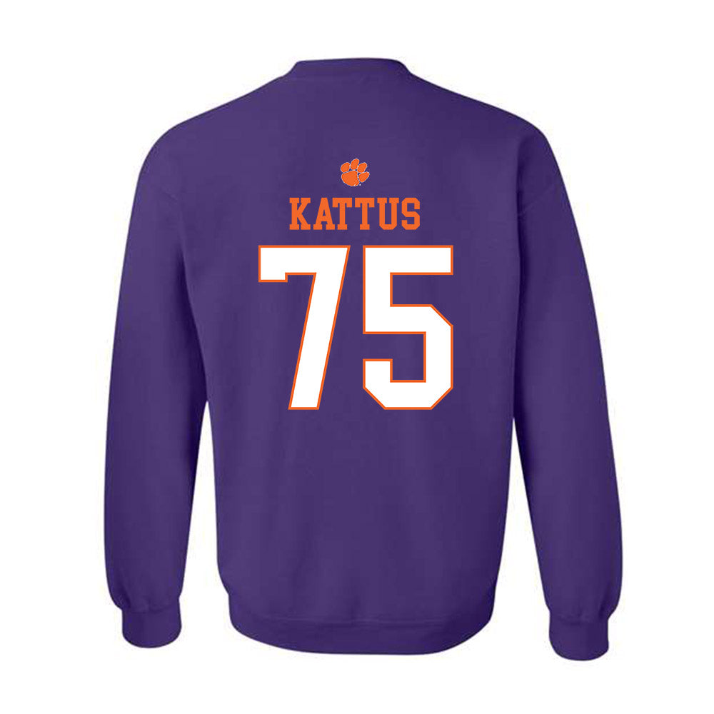 Clemson - NCAA Football : Tucker Kattus - Classic Shersey Crewneck Sweatshirt-1