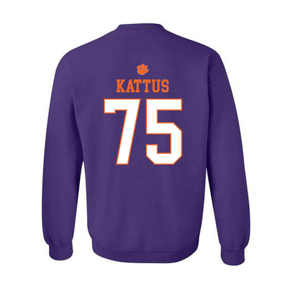 Clemson - NCAA Football : Tucker Kattus - Classic Shersey Crewneck Sweatshirt-1