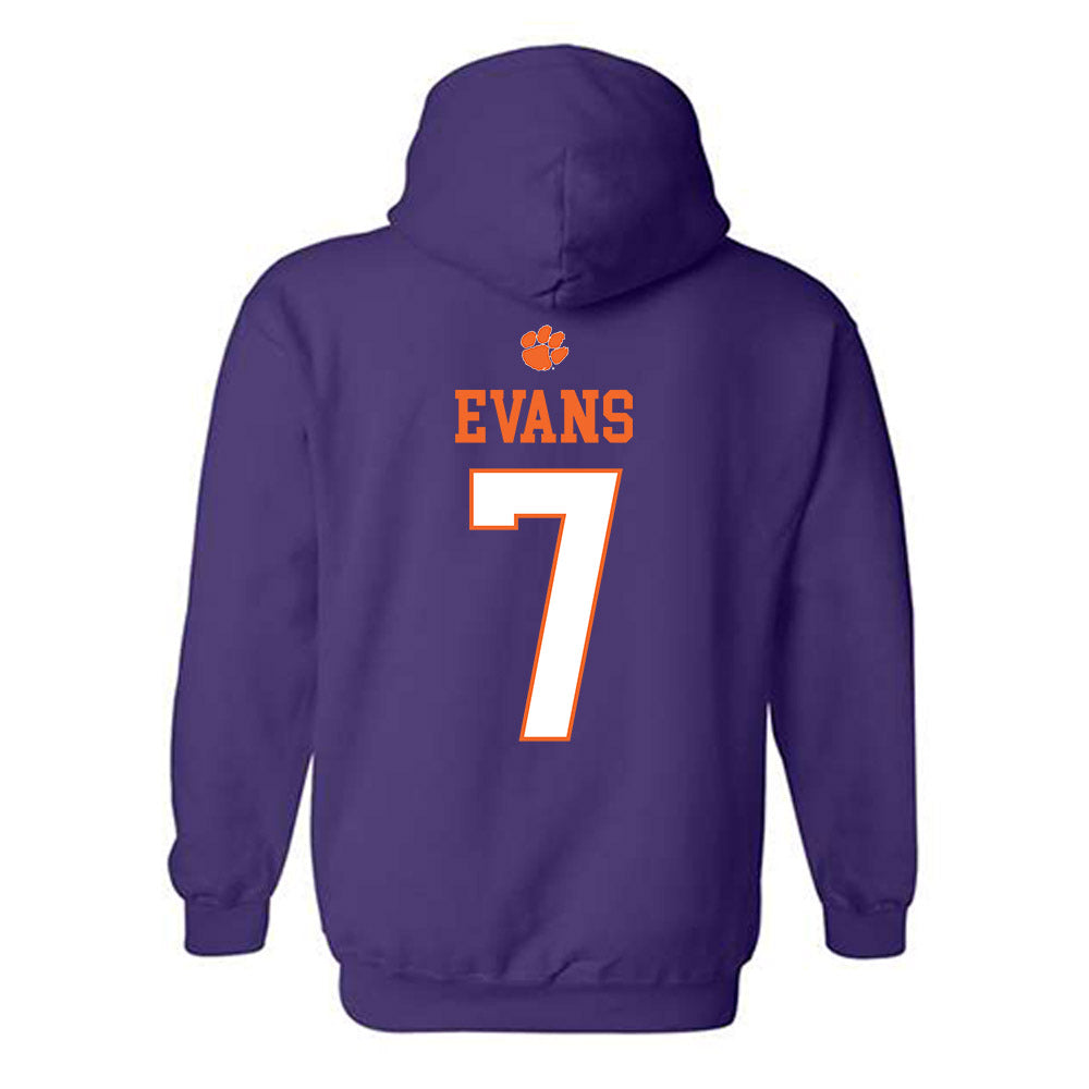 Clemson - NCAA Women's Basketball : Summah Evans - Classic Shersey Hooded Sweatshirt-1