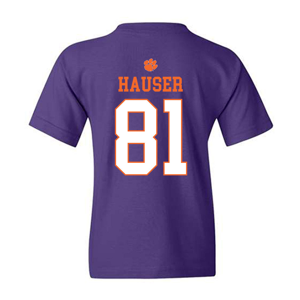 Clemson - NCAA Football : Nolan Hauser - Classic Shersey Youth T-Shirt-1