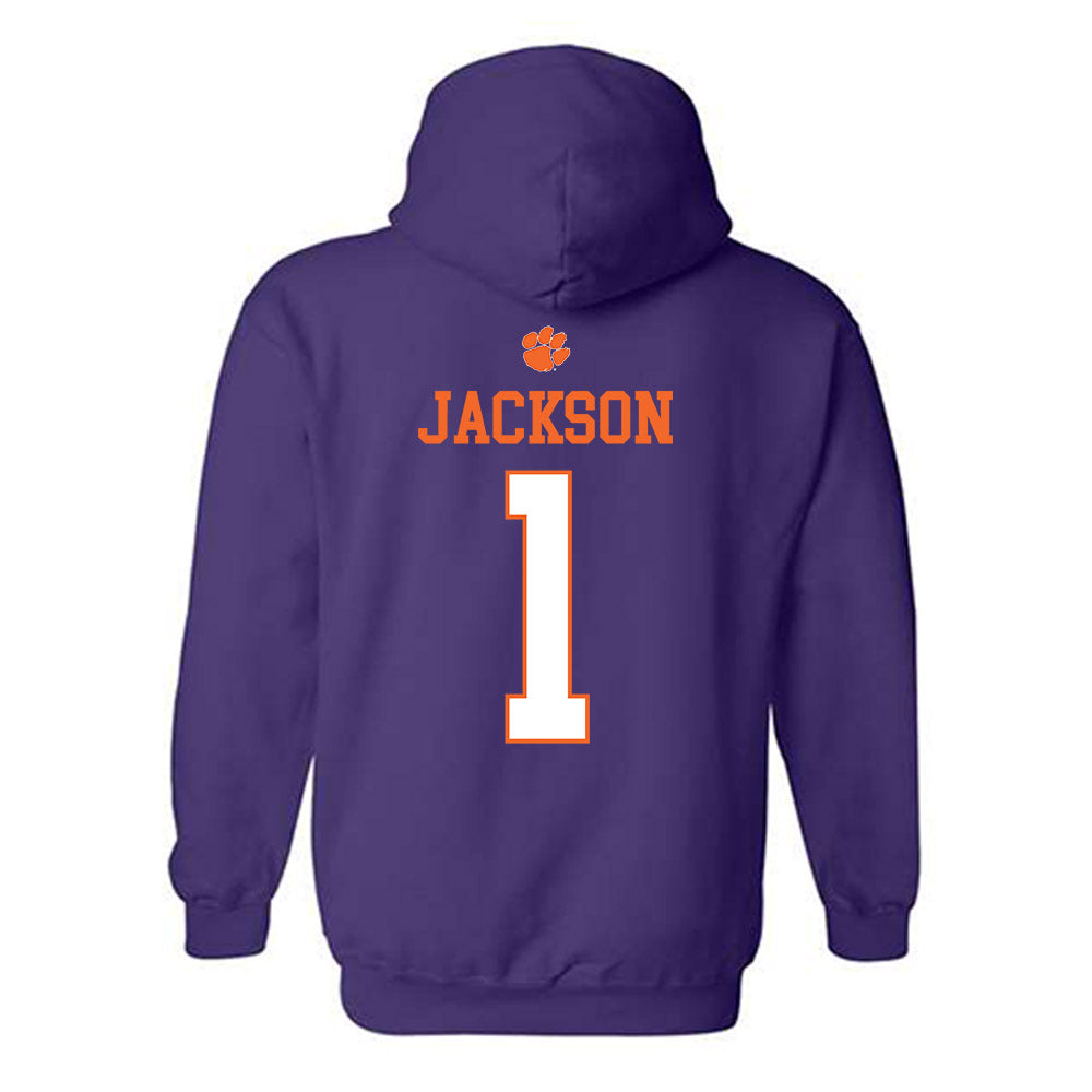 Clemson - NCAA Women's Basketball : Amaia Jackson - Classic Shersey Hooded Sweatshirt-1