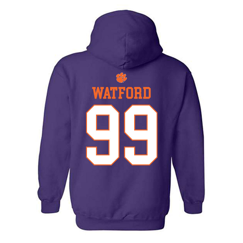 Clemson - NCAA Football : Ari Watford - Classic Shersey Hooded Sweatshirt-1