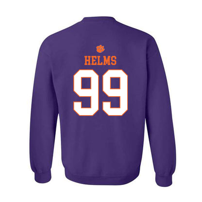 Clemson - NCAA Football : Hunter Helms - Classic Shersey Crewneck Sweatshirt-1