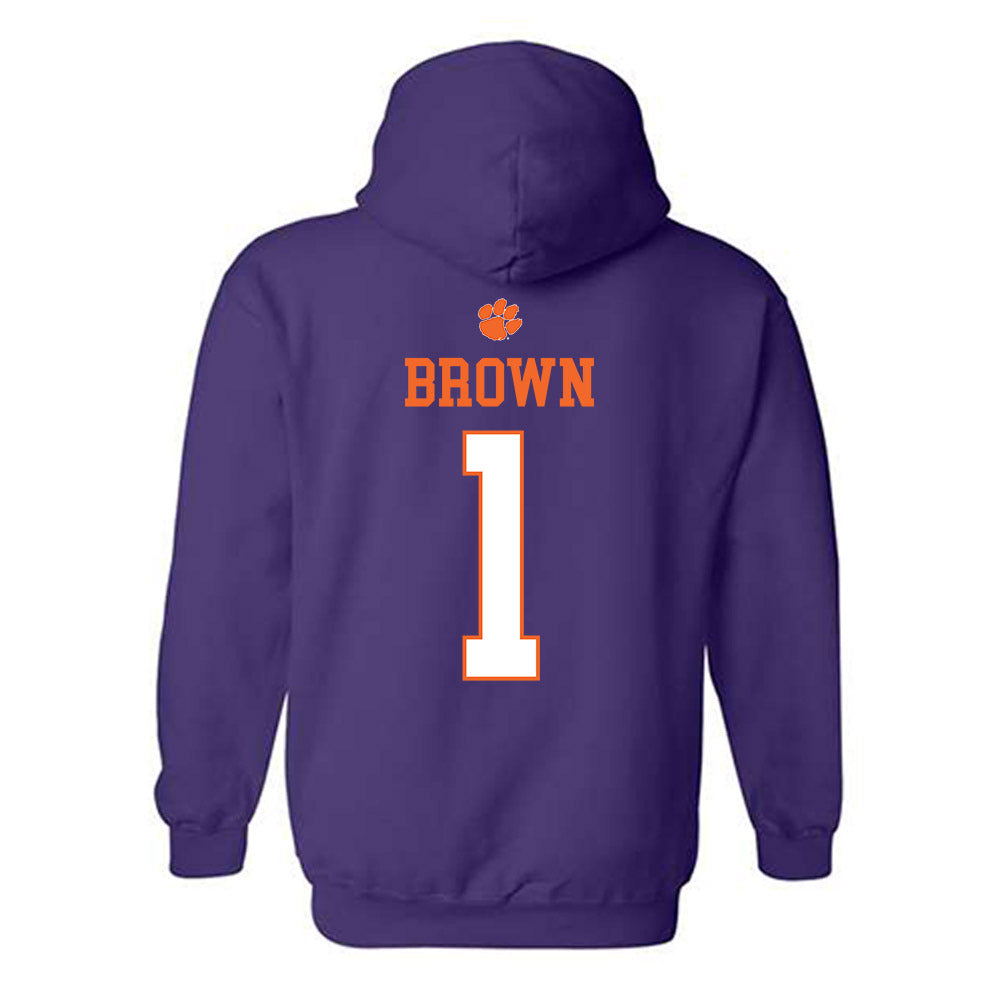 Clemson - NCAA Football : Max Brown - Classic Shersey Hooded Sweatshirt-1