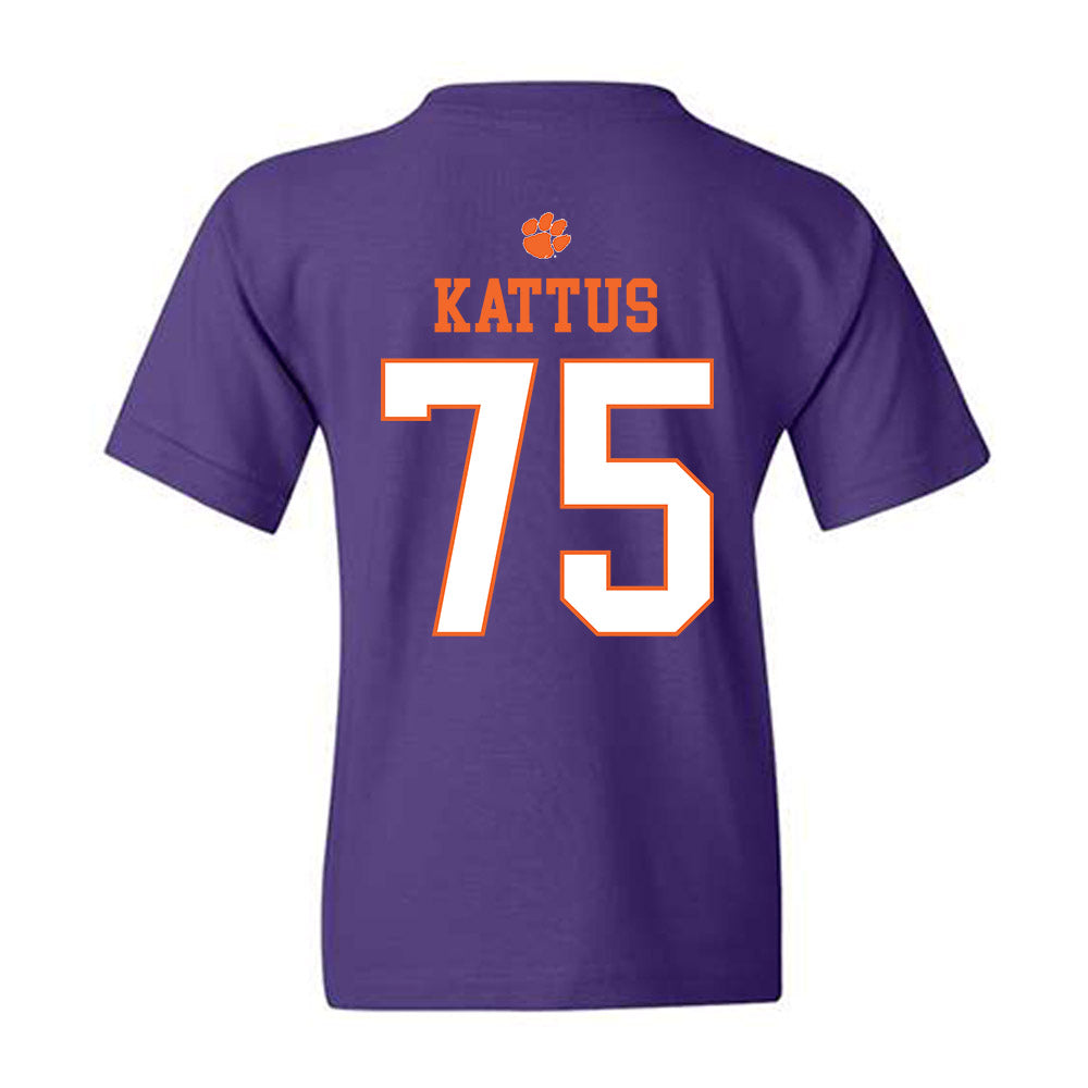 Clemson - NCAA Football : Tucker Kattus - Classic Shersey Youth T-Shirt-1