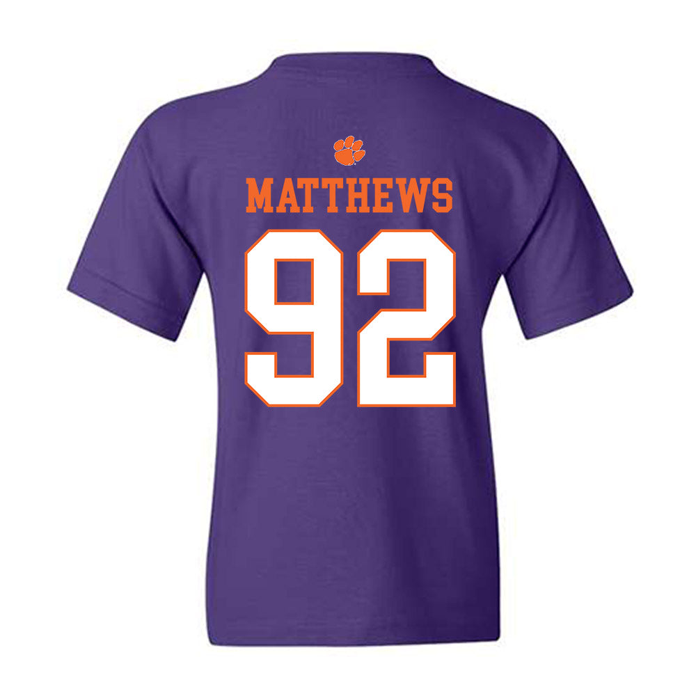 Clemson - NCAA Football : Levi Matthews - Classic Shersey Youth T-Shirt-1