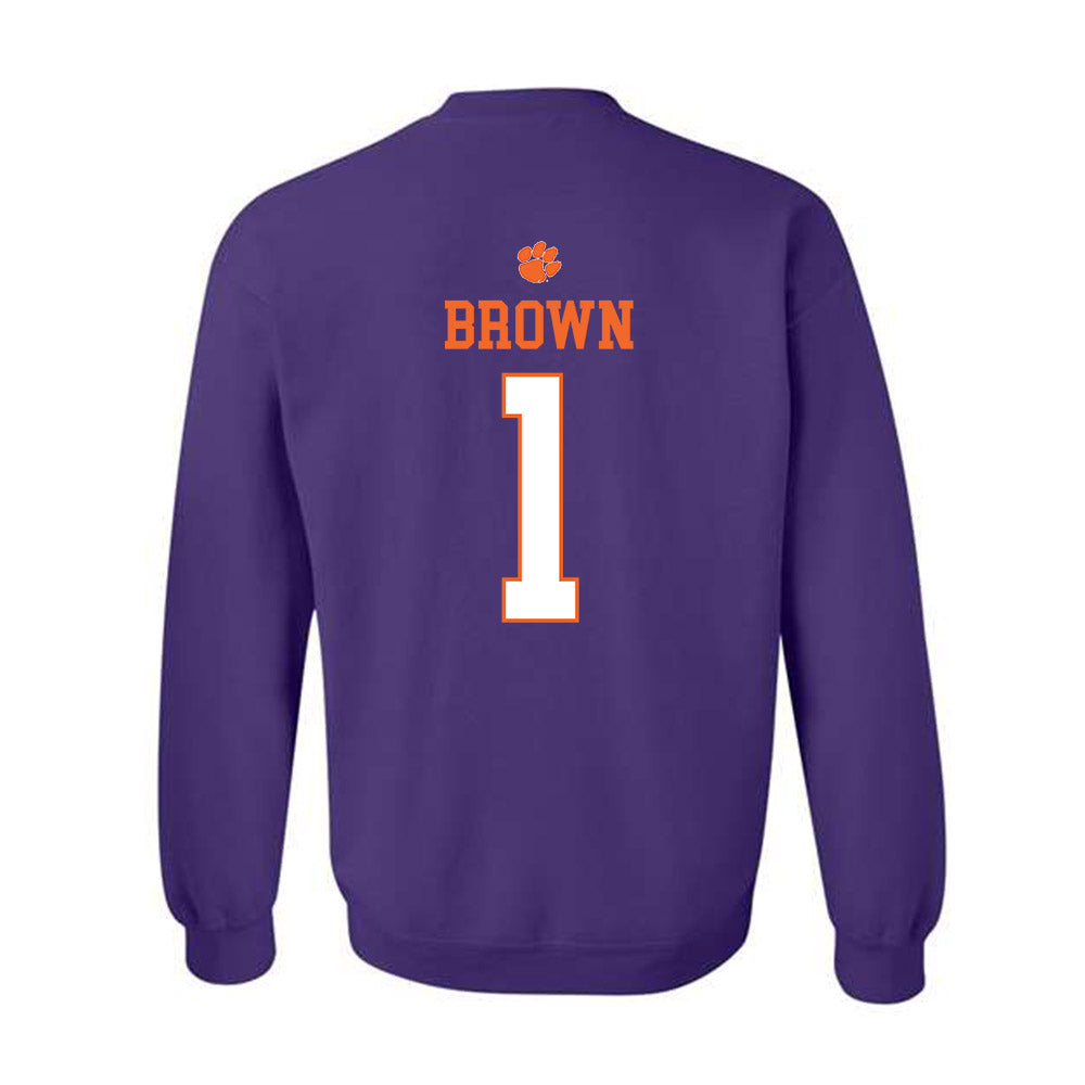 Clemson - NCAA Football : Max Brown - Classic Shersey Crewneck Sweatshirt-1