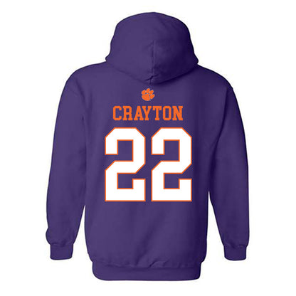 Clemson - NCAA Football : Dee Crayton - Classic Shersey Hooded Sweatshirt-1