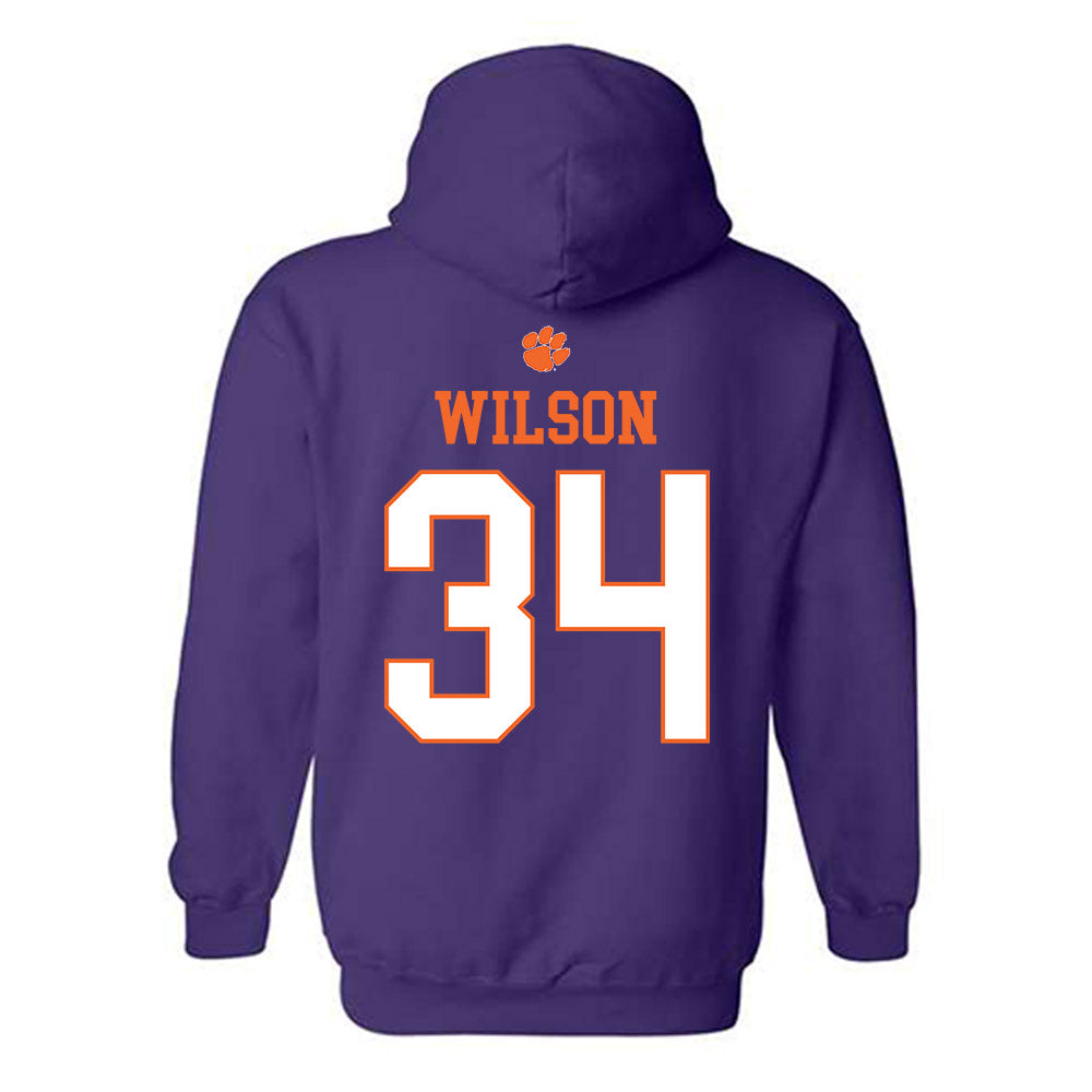 Clemson - NCAA Football : Max Wilson - Classic Shersey Hooded Sweatshirt-1