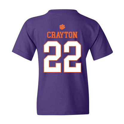 Clemson - NCAA Football : Dee Crayton - Classic Shersey Youth T-Shirt-1