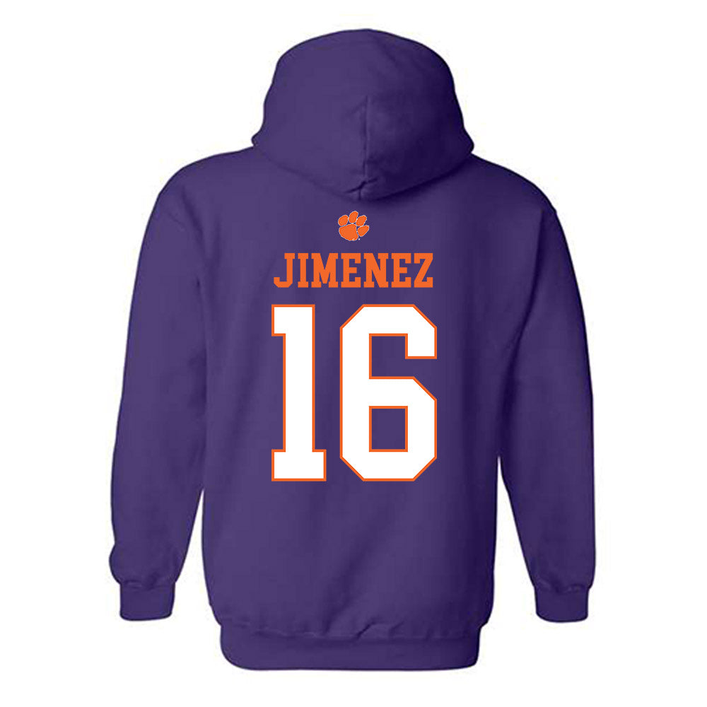 Clemson - NCAA Men's Soccer : Mason Jimenez - Classic Shersey Hooded Sweatshirt-1