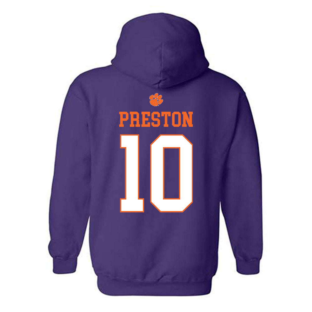 Clemson - NCAA Football : juju preston - Classic Shersey Hooded Sweatshirt-1