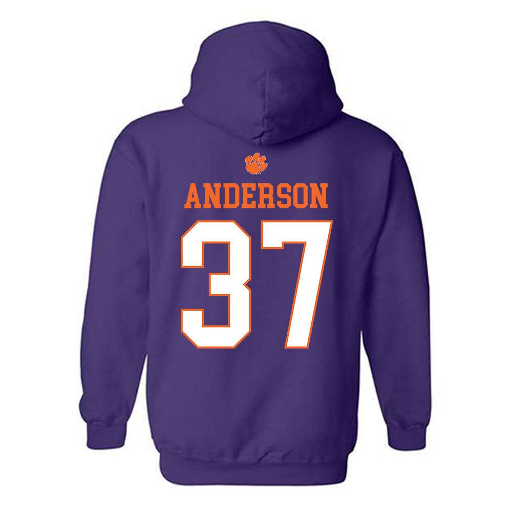 Clemson - NCAA Football : Logan Anderson - Classic Shersey Hooded Sweatshirt-1