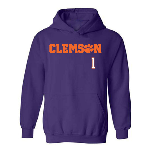 Clemson - NCAA Men's Basketball : Jestin Porter - Classic Shersey Hooded Sweatshirt-0
