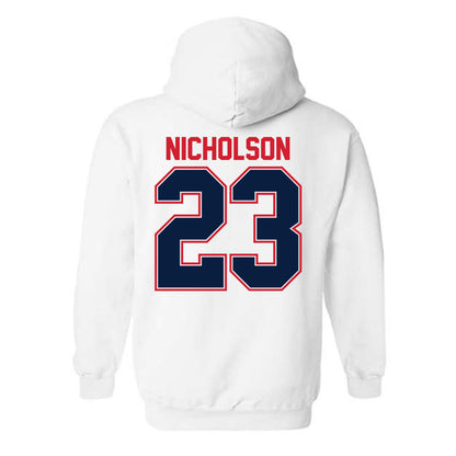 Robert Morris - NCAA Men's Ice Hockey : Zeke Nicholson - Classic Shersey Hooded Sweatshirt-1
