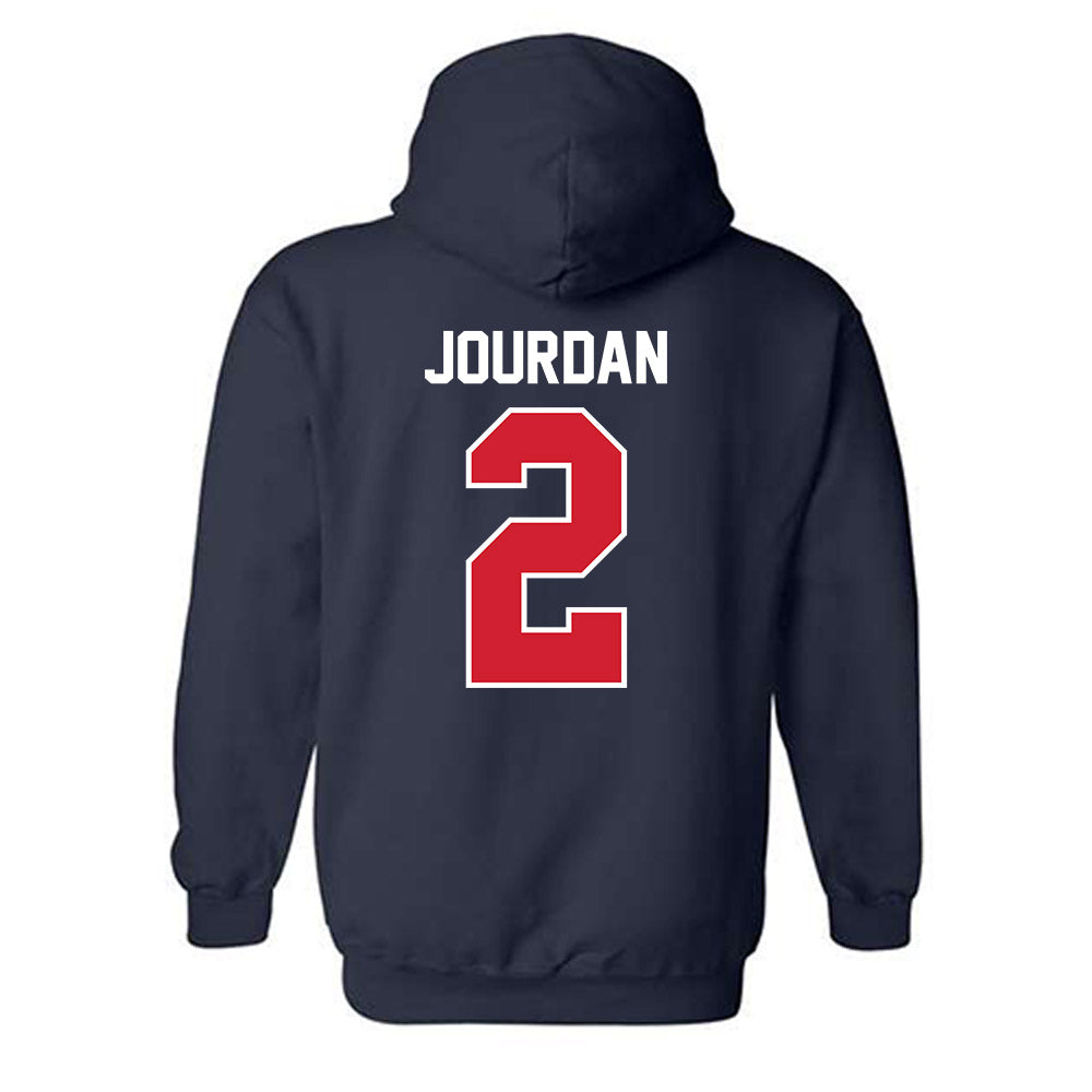 Robert Morris - NCAA Women's Volleyball : Jocelyn Jourdan - Classic Fashion Shersey Hooded Sweatshirt-1
