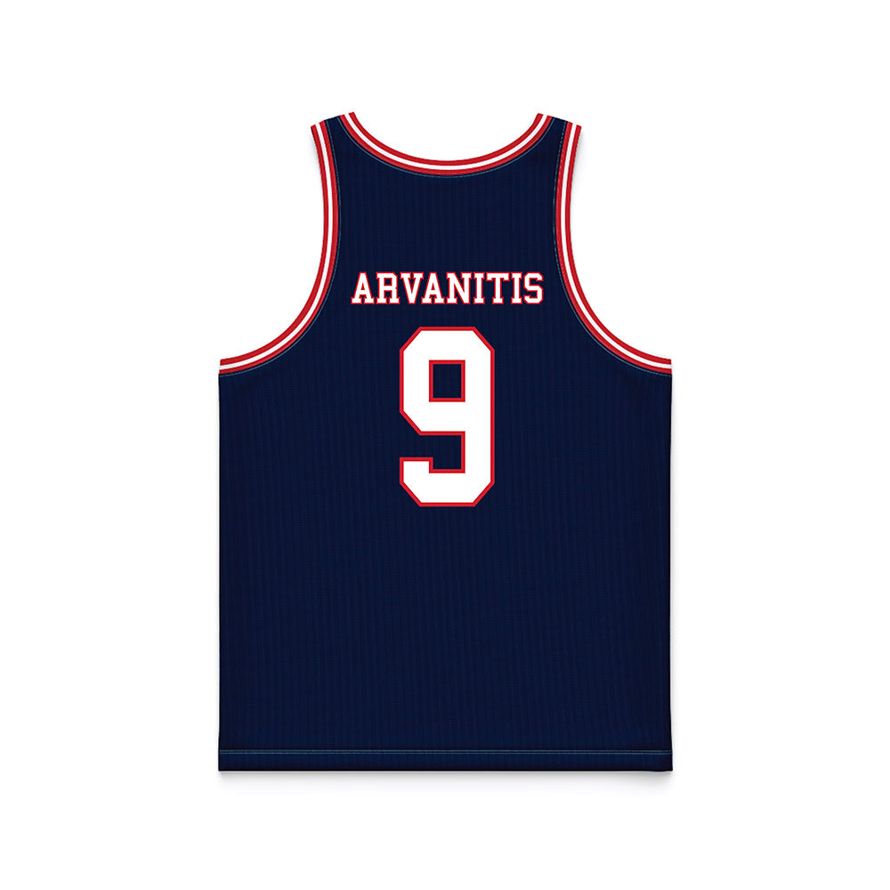 Robert Morris - NCAA Men's Basketball : Cyril Arvanitis - Navy Basketball Jersey-1