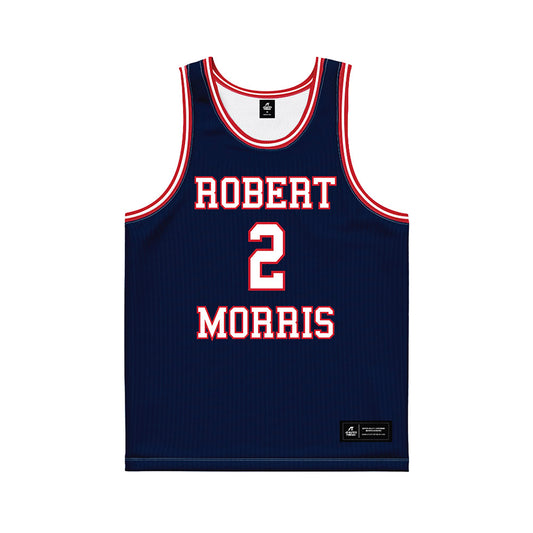 Robert Morris - NCAA Men's Basketball : Ryan Prather Jr - Navy Basketball Jersey-0