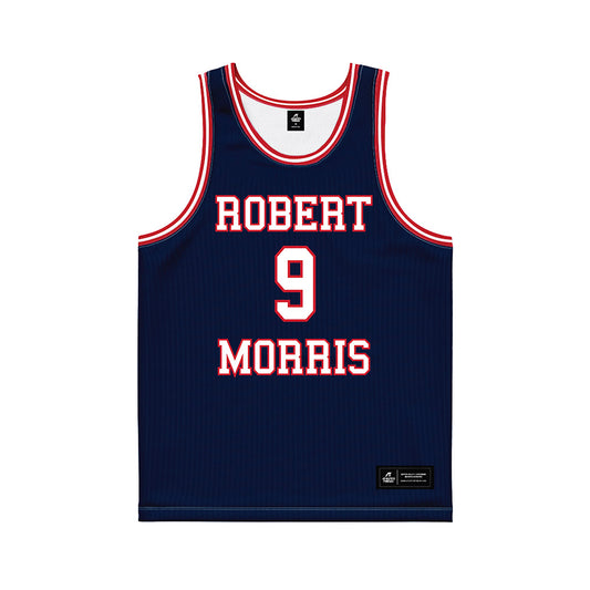 Robert Morris - NCAA Men's Basketball : Cyril Arvanitis - Navy Basketball Jersey-0