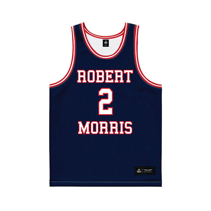 Robert Morris - NCAA Men's Basketball : Ryan Prather Jr. - Navy Basketball Jersey-0
